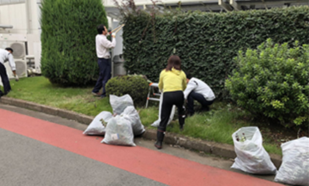 Clean‐up campaign around the factory